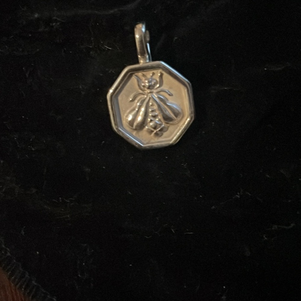 Slane & Slane Sterling Silver Octagon Bee Pendant